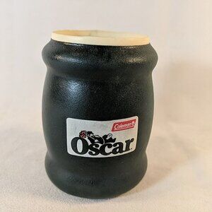 Coleman Oscar Can Koozie Vintage Green Foam Drink Cooler Beer RARE